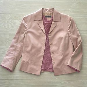 Alberta Ferretti 2pc Pink Silk Blend Jacket w/ Matching Mesh Tank
